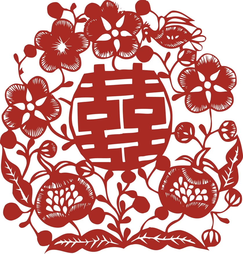 中国风中式传统喜庆民俗人物动物窗花剪纸插画边框AI矢量PNG素材【2812】